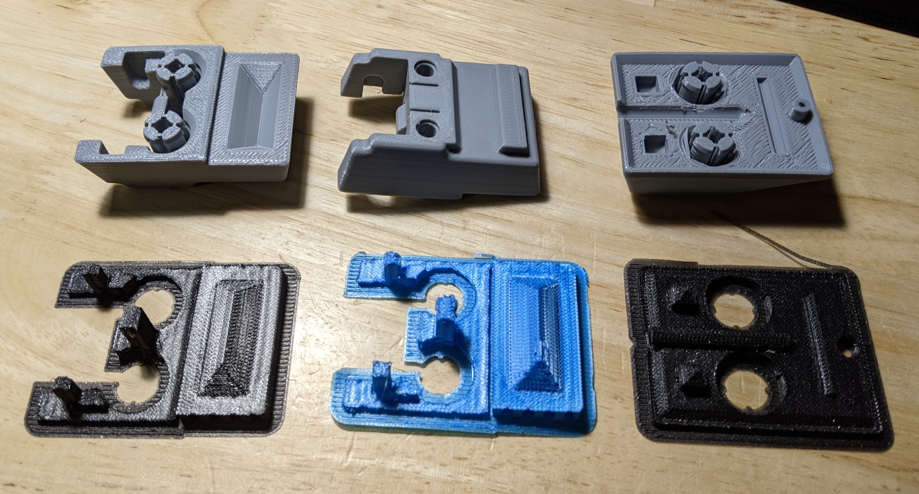 PETG parts and their PLA supports